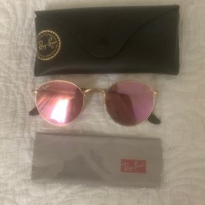 Rayban pink mirror sunglasses